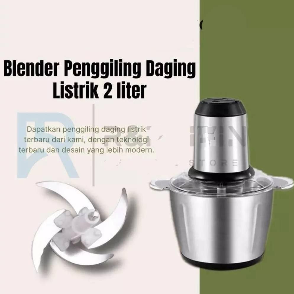 Blender Daging Bumbu Stainless Steel Chopper Serbaguna Penggiling Daging Sayuran Serut Es  Belender