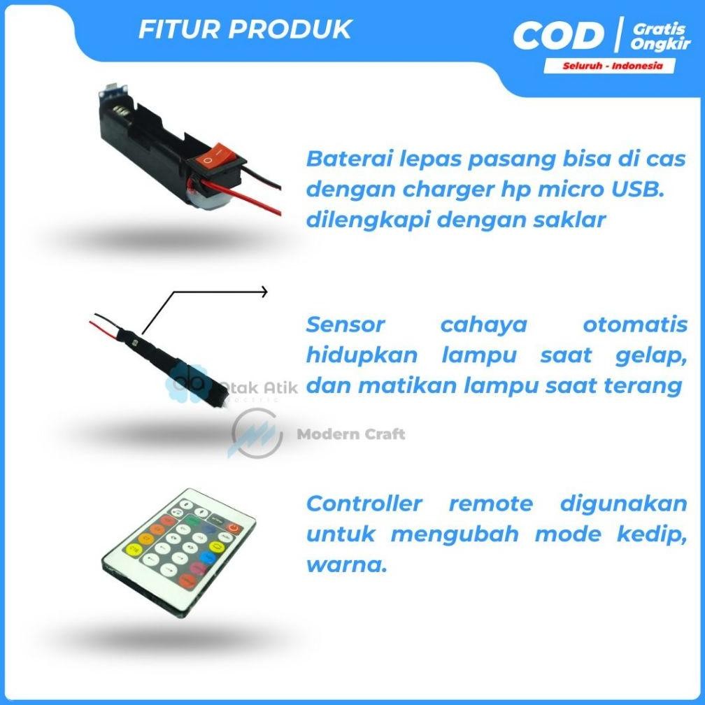 Promo Lampu Layang-Layangan Rgb Remote Baterai Bisa Di Cas Dengan Sensor Cahaya-Otakatik_Electric Cq