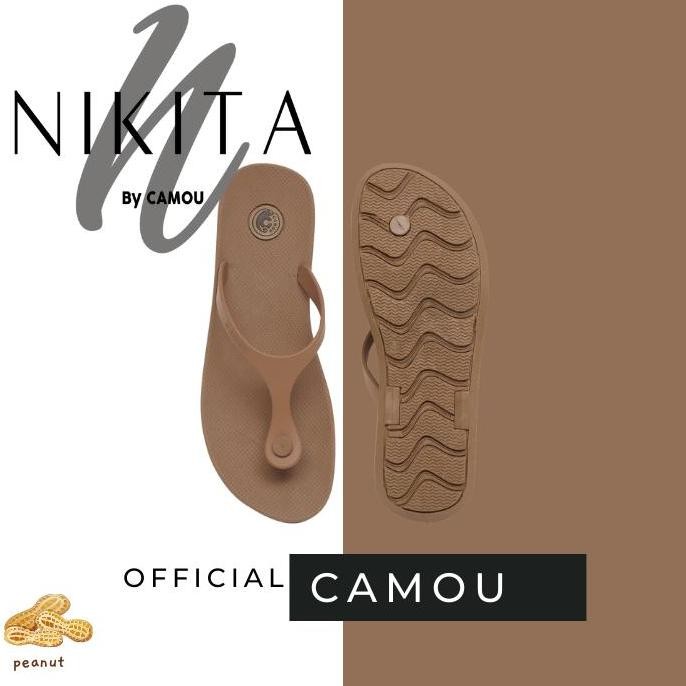 [Official] Sandal Wanita Jepit Camou NIKITA Peanut Beige