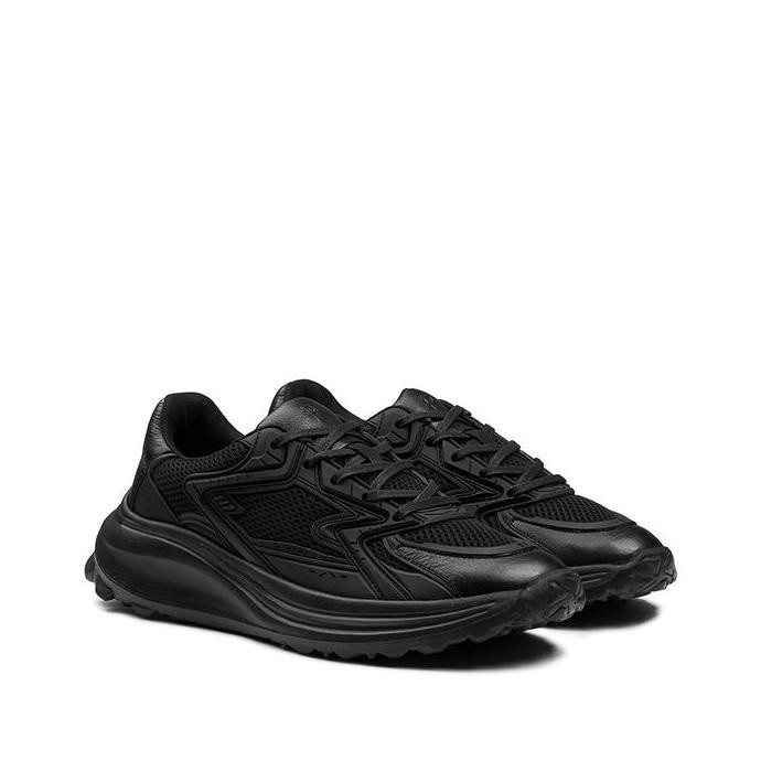 Prabu - Pradana Black Sepatu Kulit Sneakers Pria