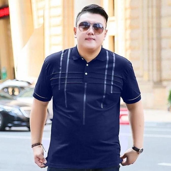 Baju Kaos Polo Jumbo Pria Atasan Berkerah Cowok Moderta Lengan Pendek