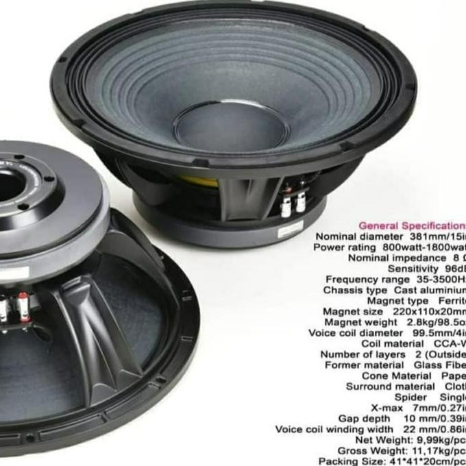 Subwoofer 15Inch Ashley 15Lv400 Original