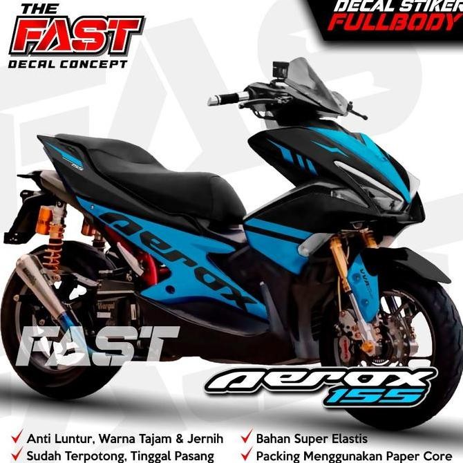 TERBARU Decal Sticker Variasi Fullbody Aerox 155 VVA Old Simpel Variasi Hitam - Dekal Stiker Aerox N