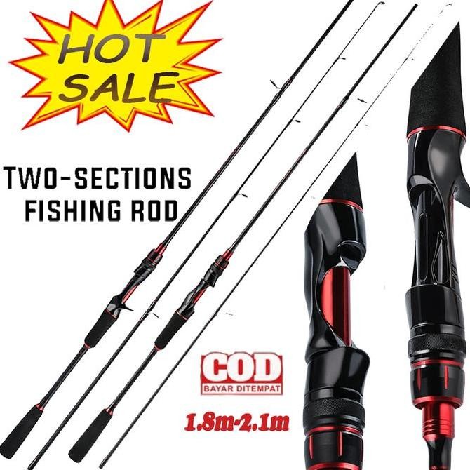 Sougayilang Joran Pancing Karbon Fiber Portable Stik Pancing 1.8M-2.1M Spinnin/Casting Batang Pancin