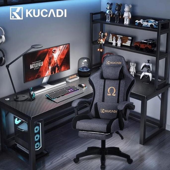 TL Meja Gaming Serat Karbon HANRIVER & KUCADI, Kombinasi Meja dan Kursi Gaming, Kombinasi Meja dan K