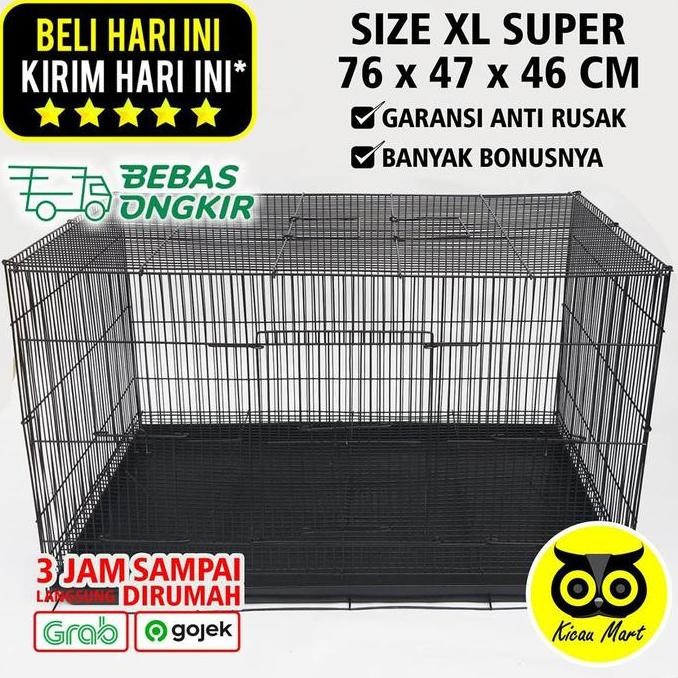 <<<<<] KANDANG LIPAT BESI UMBARAN ANJING KUCING BURUNG UKURAN JUMBO XL KDJMBO