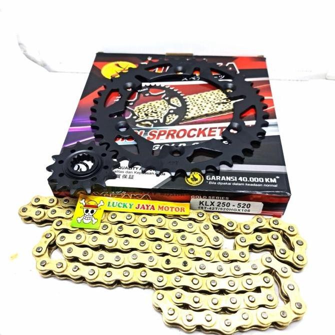 Gearset girset chainkit gear gir set rantai Klx 250 Klx250 Gold Motorcycle Original