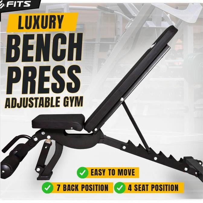 FITS Luxury Adjustable Gym Bench Kursi Fitness & Gym Bench Press .
