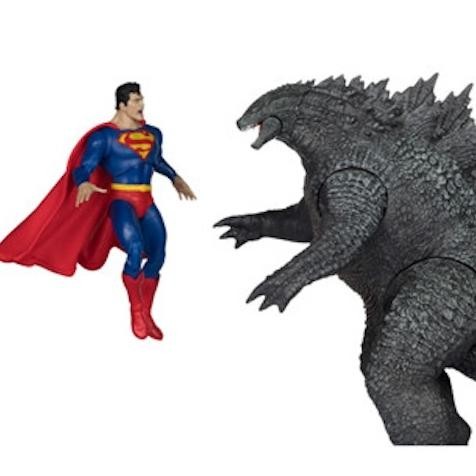 READY ORIGINL PROMO  MCFARLANE TOYS SUPERMAN VS. GODZILLA (JUSTICE LEAGUE VS. GODZILLA VS. KONG)