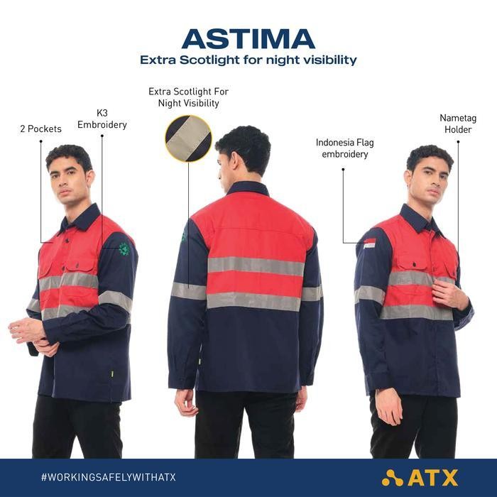 Wearpack Safety Baju Kerja Lengan Panjang Kombinasi Merk Atx