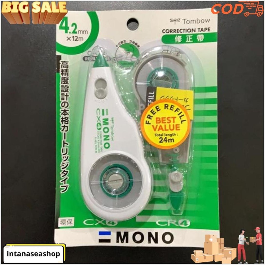 Tombow Mono Correction Tape Cx4Cr4 + Refill Tip Ex Tip-Ex Kertas Termurah Banget