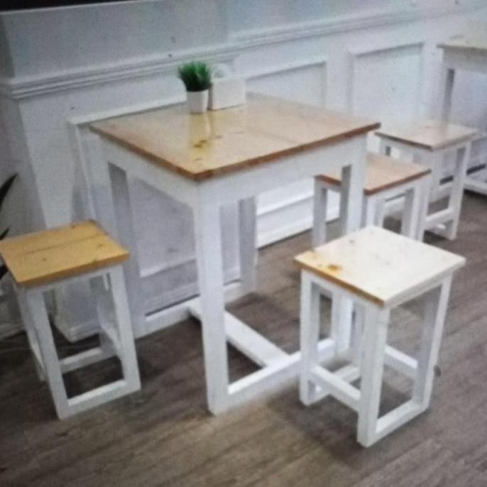 NEW - meja cafe jati belanda3 kursi