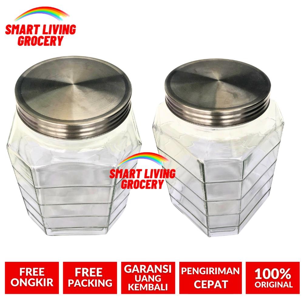 Update - TOPLES KACA KEDAP UDARA 1,5 LITER TOPLES BOTOL JAR TEMPAT WADAH PENYIMPANAN KEDAP UDARA LEB