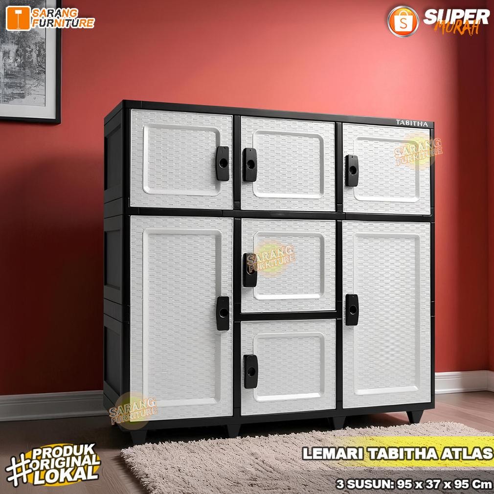 PROMO Tabitha Atlas - Lemari Pakaian Plastik Meja TV Rak TV Lemari Pakaian Lemari Buku Lemari TV
