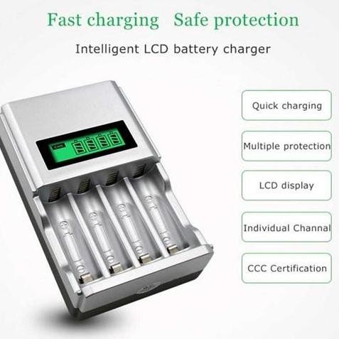 Camelion Baterai Charger Aa 2500Mah Bp4+Charger Aa/Aaa With Lcd
