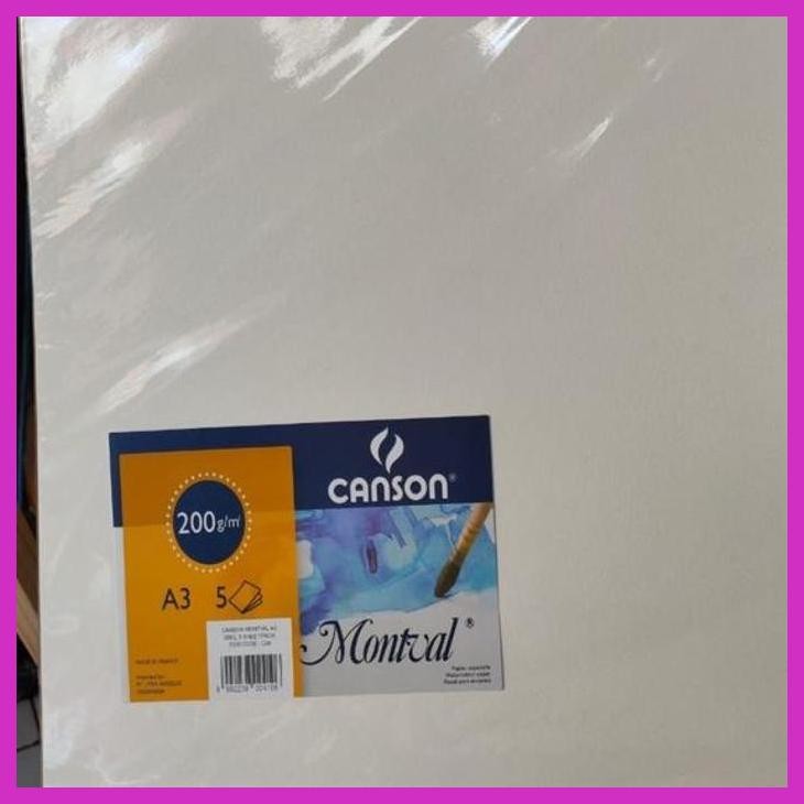 (SEKOLAH) CANSON MONTVAL A3 220 GSM 5 LEMBAR KERTAS WATER COLOR PAPER CANSON PRIVASI AMAN