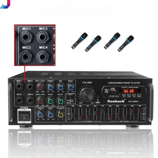 Sunbuck Audio Amplifier Bluetooth Karaoke Home Theater 2 Ch 2000 Watt