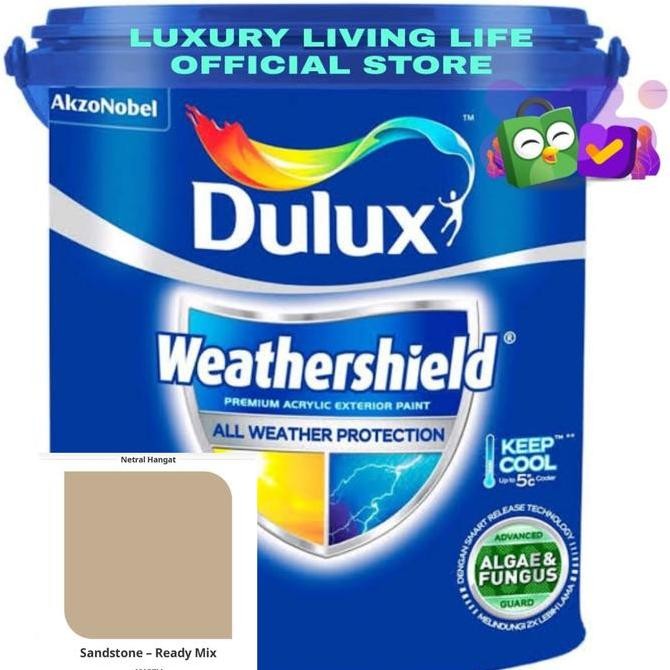 Dulux Weathershield Sandstone 20L Pail Ready Mix Siap Pakai