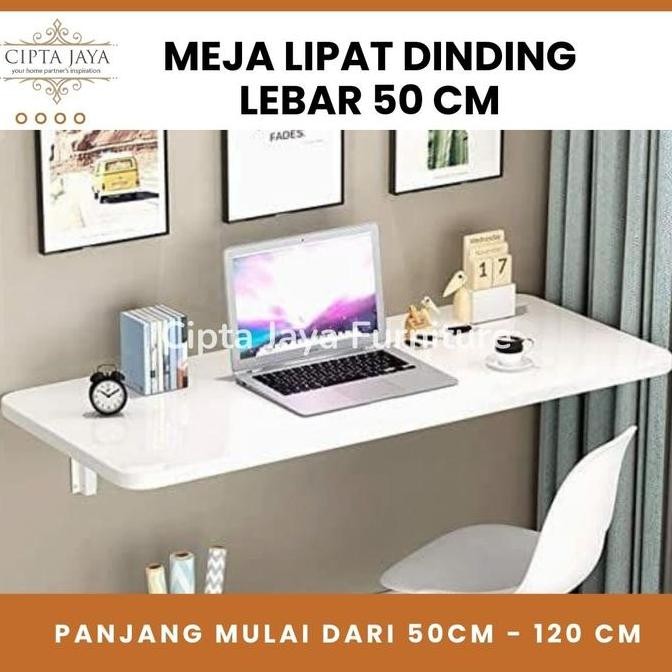 NEW - Custom Meja Lipat Dinding Furnitur Estetik Lipat Tempel Dinding Kayu Belajar Lesehan Gantung L