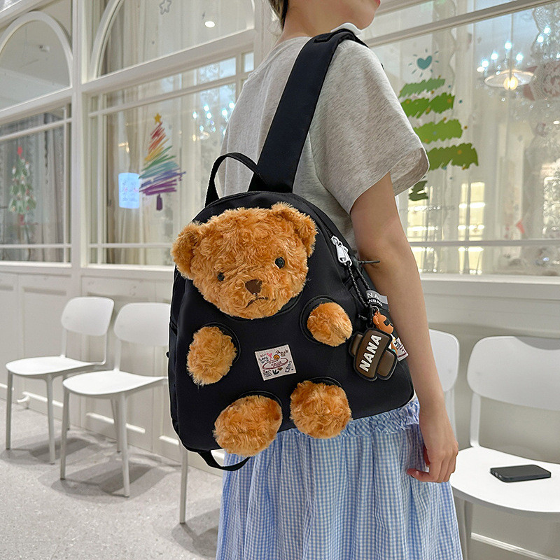 [COD]Gaya baru kartun beruang kapasitas besar ransel siswa gadis lucu mahasiswa boneka tas sekolah