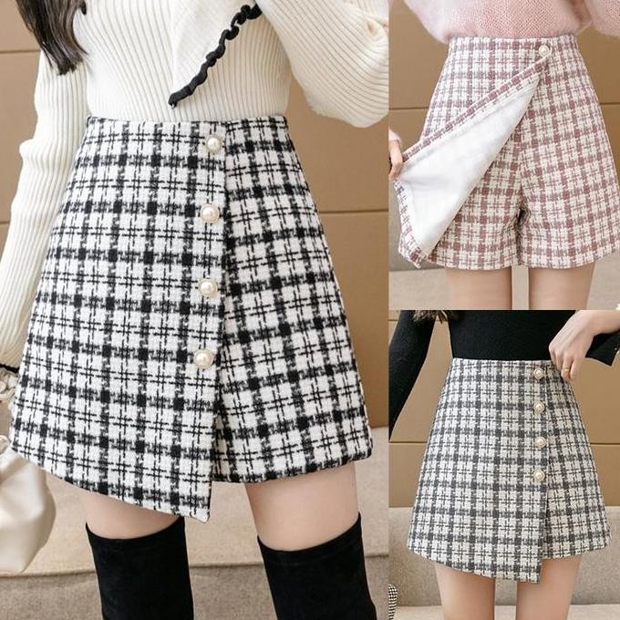 NEW - (7710)Tweed Pants/Celana Pendek/Korean Women Pants