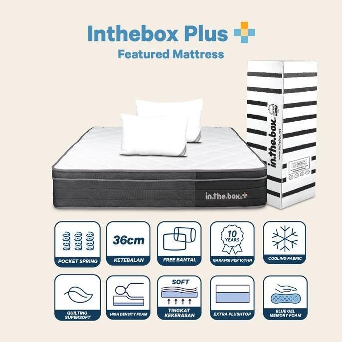 Kasur Spring Bed IN THE BOX PLUS 180x200 (King) - FREE BANTAL