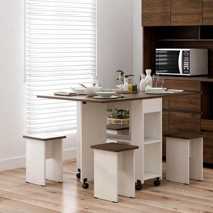 Meja makan minimalis kursi 4 mungil apartemen allison LuAR BANDUNG