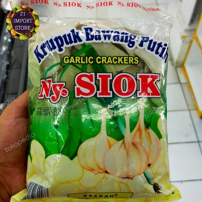 Kerupuk Bawang Putih | Garlic Crakers Ny,Siok | Nyonya siok | 500 Gr