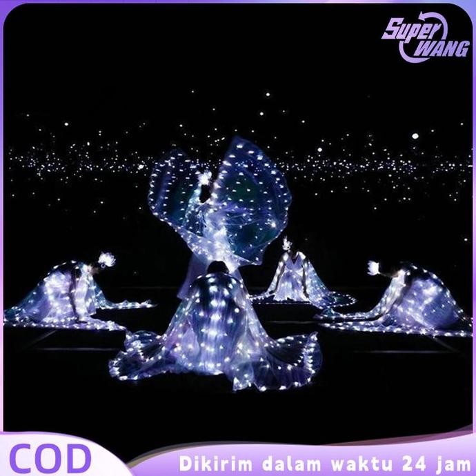 1set Kostum Sayap Malaikat Led Sayap Kerub Belly Dance Sayap Malaikat Anak Aldult Sayap Tari Penari 