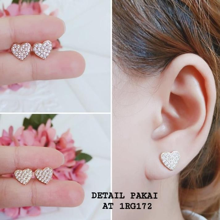 Anting Giwang Titanium Wanita El Berlian Love Full Permata