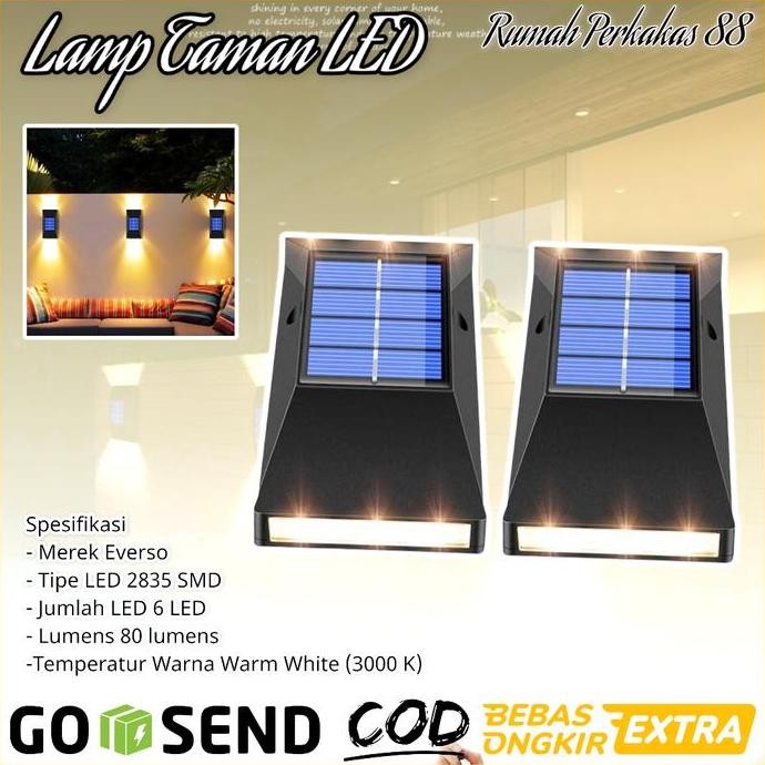 Lampu Taman Led Tenaga Surya Tempel Dinding Sorot Pagar Rumah Outdoor