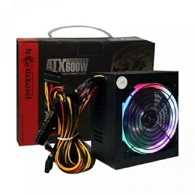 TERBARU - Imperion 600w RGB 8 PIN Power Supply Gaming PSU ATX 600 Watt 8pin