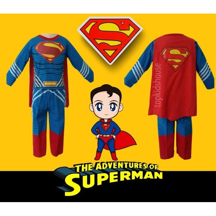 Setelan Kostum Anak /Baju Anak Laki Laki Superman
