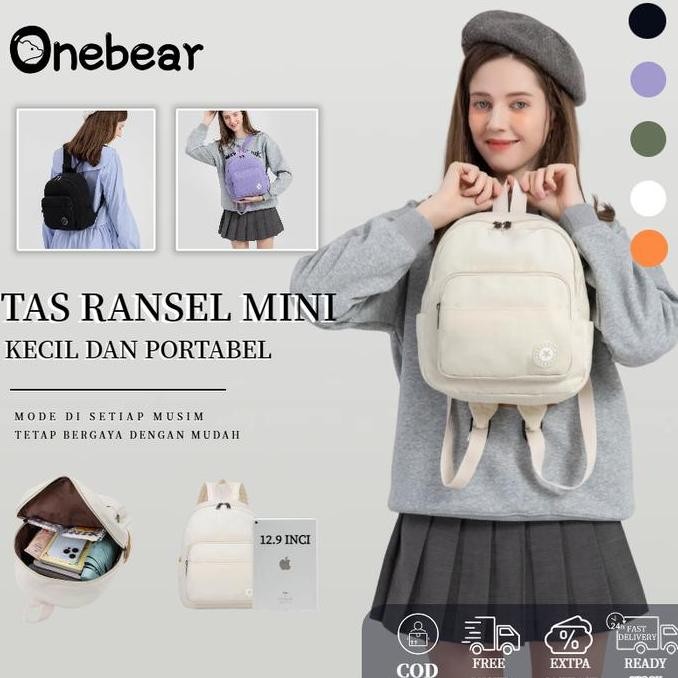 Promo OneBear Tas Ransel Mini Tas Sekolah Kanvas tas ransel sekolah cewek Portabel Tas Ransel Gaya K