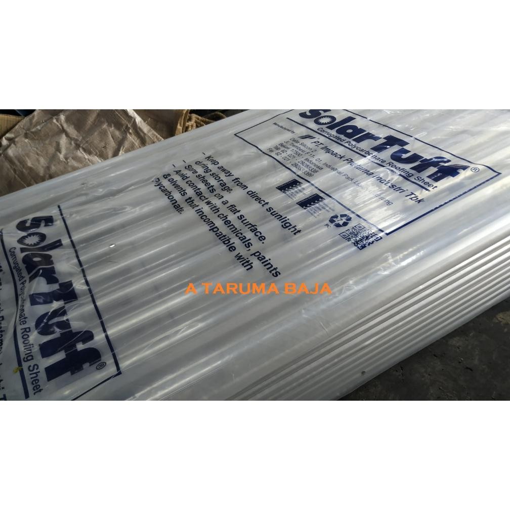 Solartuff Clear Bening, Kirim Kurir Shopee, Panjang 1 mtr, Gelombang Greca - Roma - Trimdek , Polyca