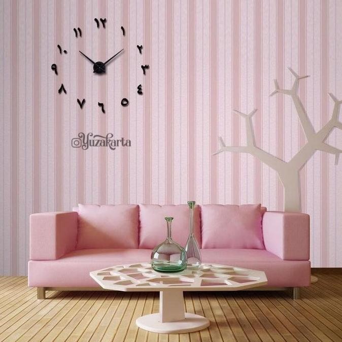 JAM DINDING JUMBO | HIJAIYAH DIY CLOCK ARABIC SILVER | RAKSASA BESAR