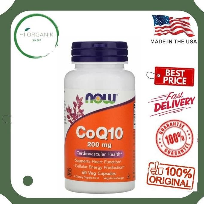 Now Foods Coq10 200 Mg 60 Veg Caps Ori Usa Now Coq10 Original