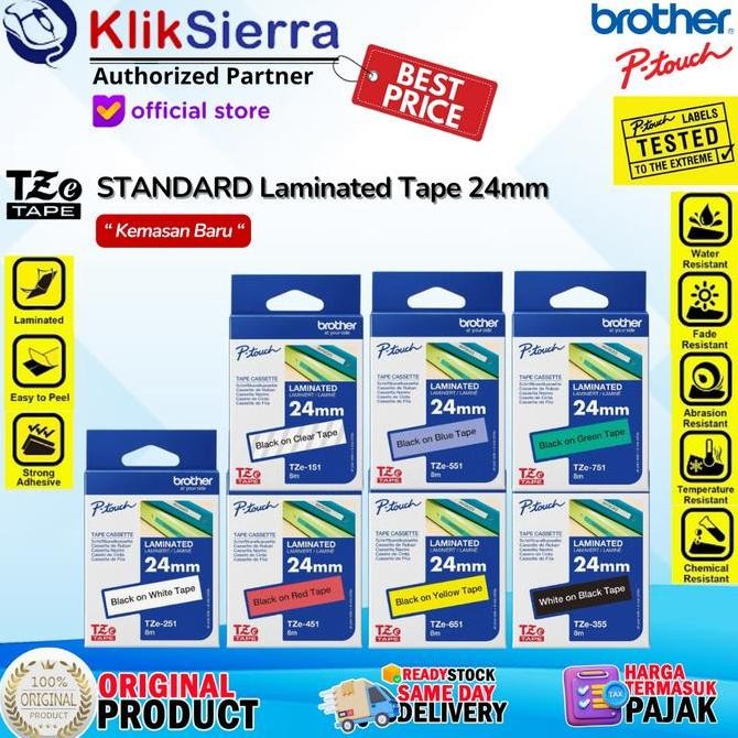 DF369>> BROTHER ORIGINAL Tape 24mm TZe-151 TZe151 | TZe-251 TZe251 | TZe-451 TZe451 | TZe-551 TZe551