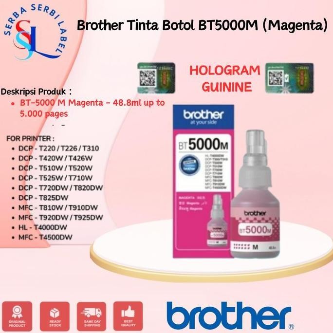 DF340>> BROTHER Tinta BT-5000M | BT5000M | BT5000 M Original Magenta