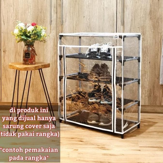 NINE BOX COVER FULL MIKA PLASTIK UNTUK RAK SEPATU