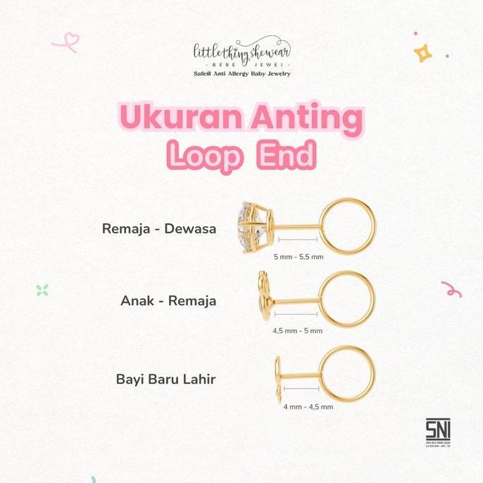 LITTLETHINGSHEWEAR - Anting Emas Anak Millie - Anting Loop End Anting Toge Kids