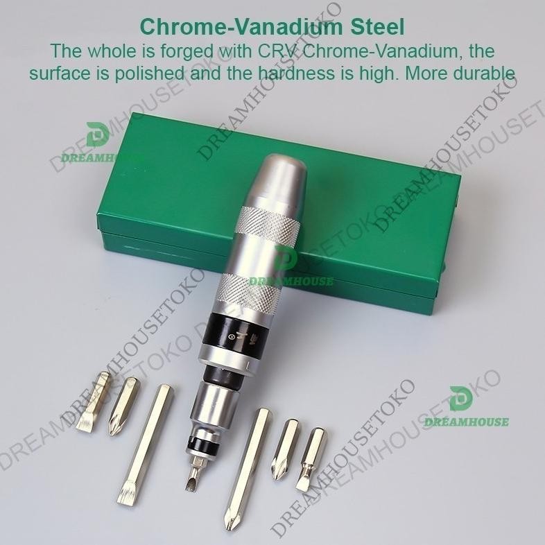 Terbaik Obeng ketok set 13 pcs Obeng getok putar set 13 pcs Impact screwdriver set Box besi Drill bi