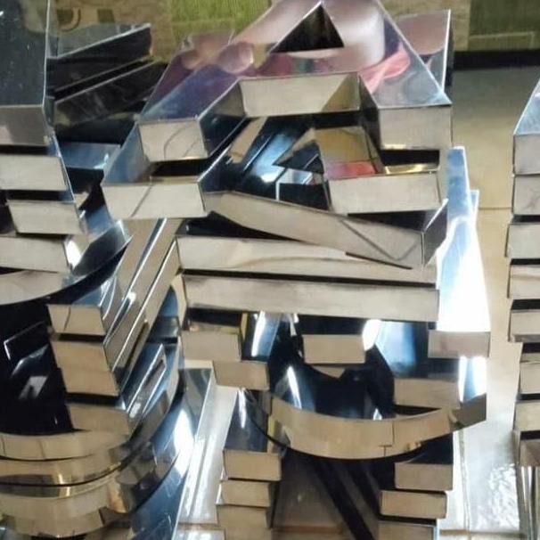 Stainless steel Huruf Timbul 3D