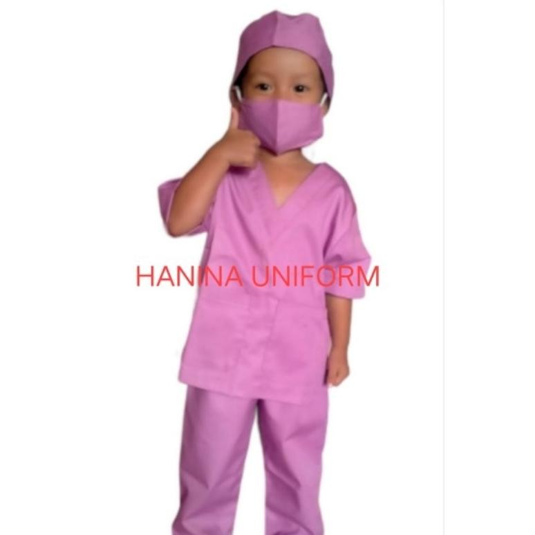 baju Oka/seragam dokter anak/baju profesi anak sekolah paud TK SD/kostum profesi dokter kecil/baju D