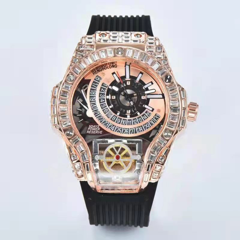 Jam Tangan Kuarsa Berlian Persegi Gaya Jason Statham Jam Tangan Pria Macho