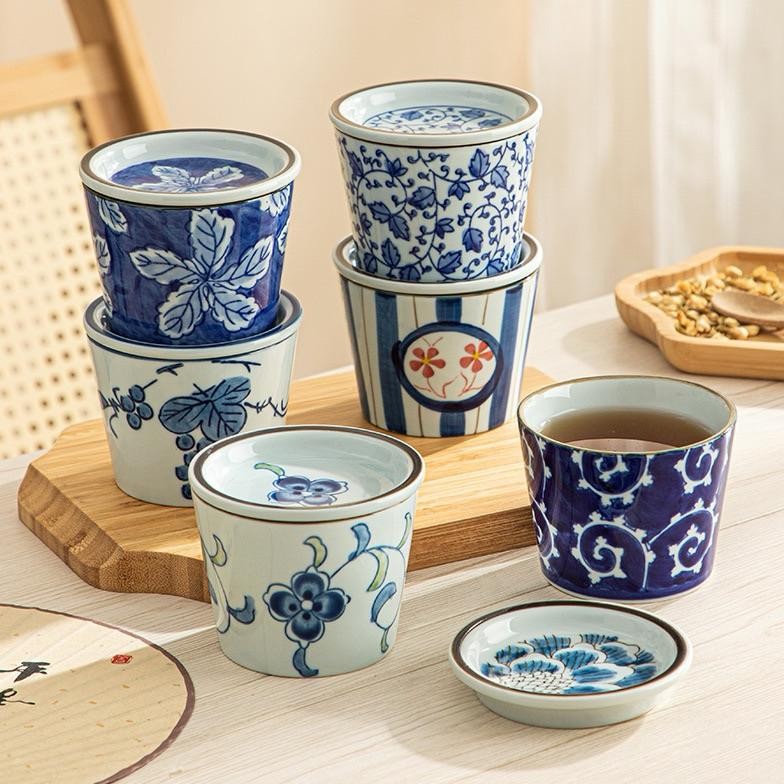 Terlaris GL 25 SATUAN Gelas Mug Keramik Ocha Teh Dessert Air dengan Tutup Tatakan Tahan Panas Oven M