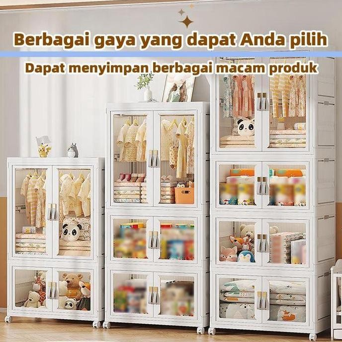 Promo Lemari lipat Pakaian Multifungsi Lemari penyimpanan kebutuhan sehari-hari Lemari makanan ringa