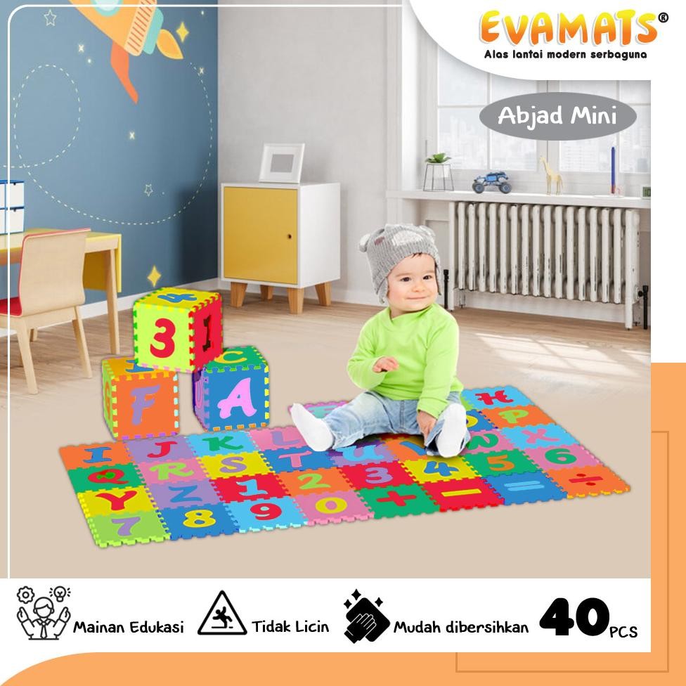 EVAMATS Puzzle Abjad Mini | Matras Puzzle, Puzzle Lantai, Mainan Edukasi, Mainan Anak, Mainan huruf 