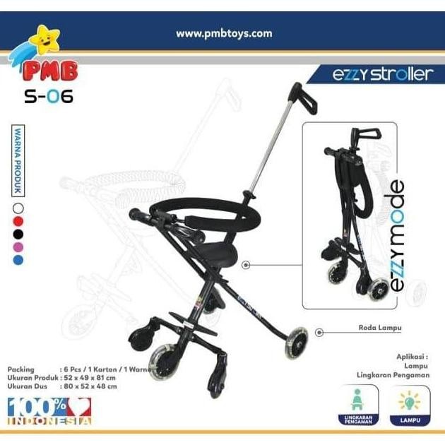 Pmb S06 Ezzy Simple Baby Stroller Mini Trike Kursi Dorong Bayi Roda 5