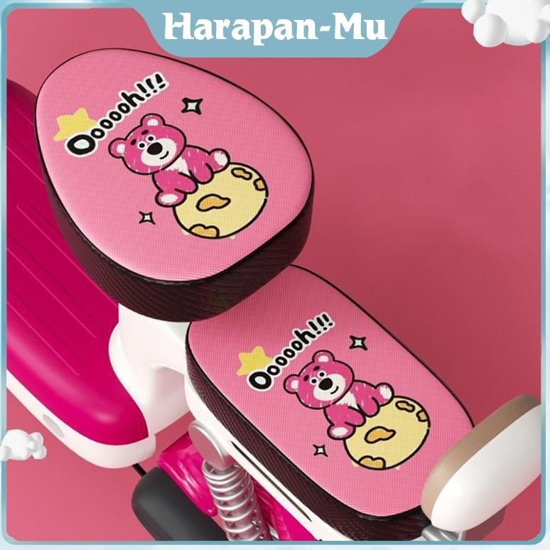 SENHA Set Isi 3 Aksesoris Sepeda Listrik Cover Jok Sepeda Listrik Beruang Lucu
